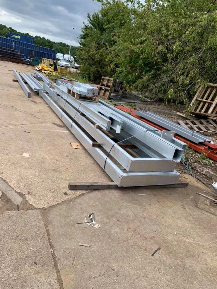 our pre fabricated beams laid out ready for delivery to site.