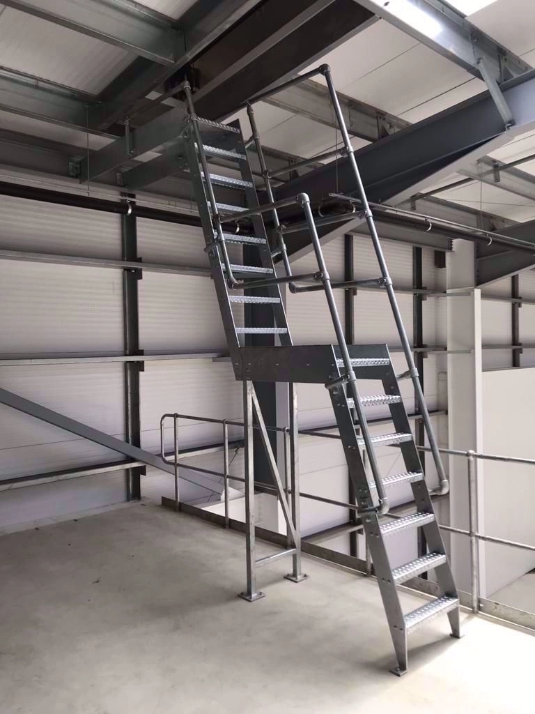 Steel companionway access ladder installed on site providing safe platform access