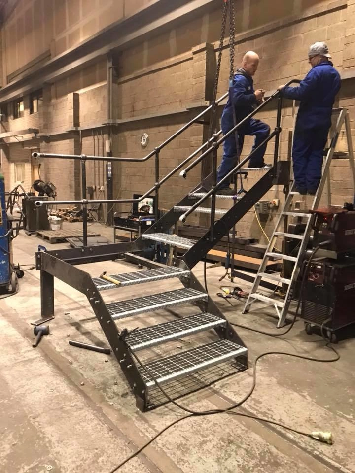 our engineers fabricating an access staircase for Enderby in Leicestershire.