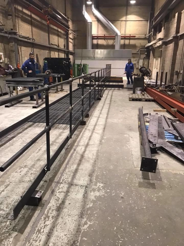 Steel walkway fabrication in Melton Leicestershire workshop